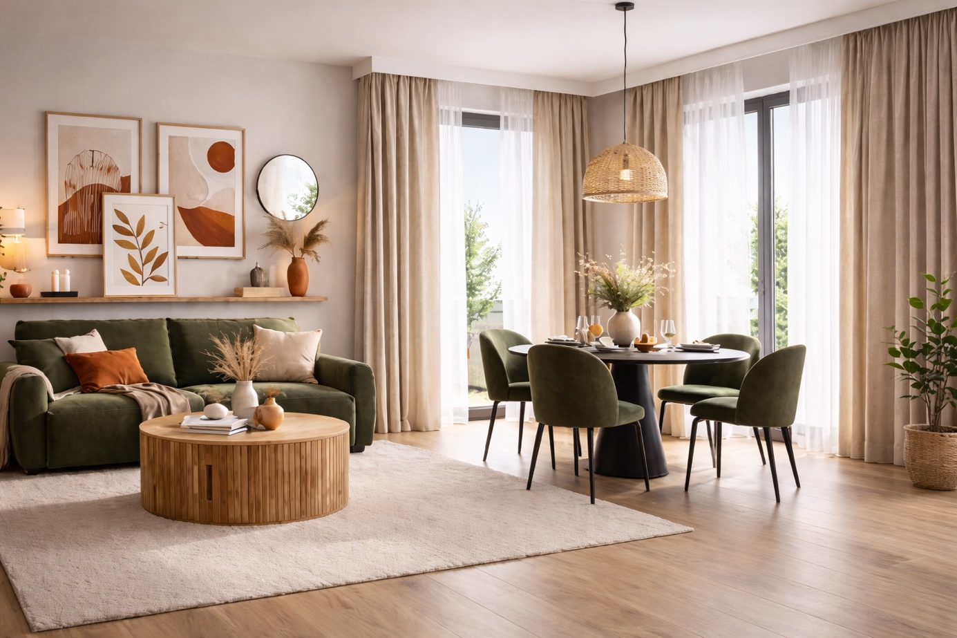 Aménagement locatif et résidentiel espace salon chaleureux