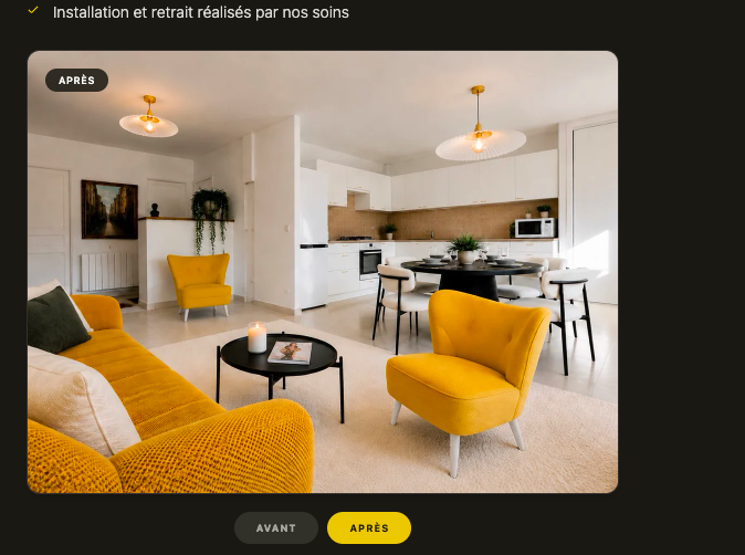 Salon épuré et relooké avec mobilier harmonisé